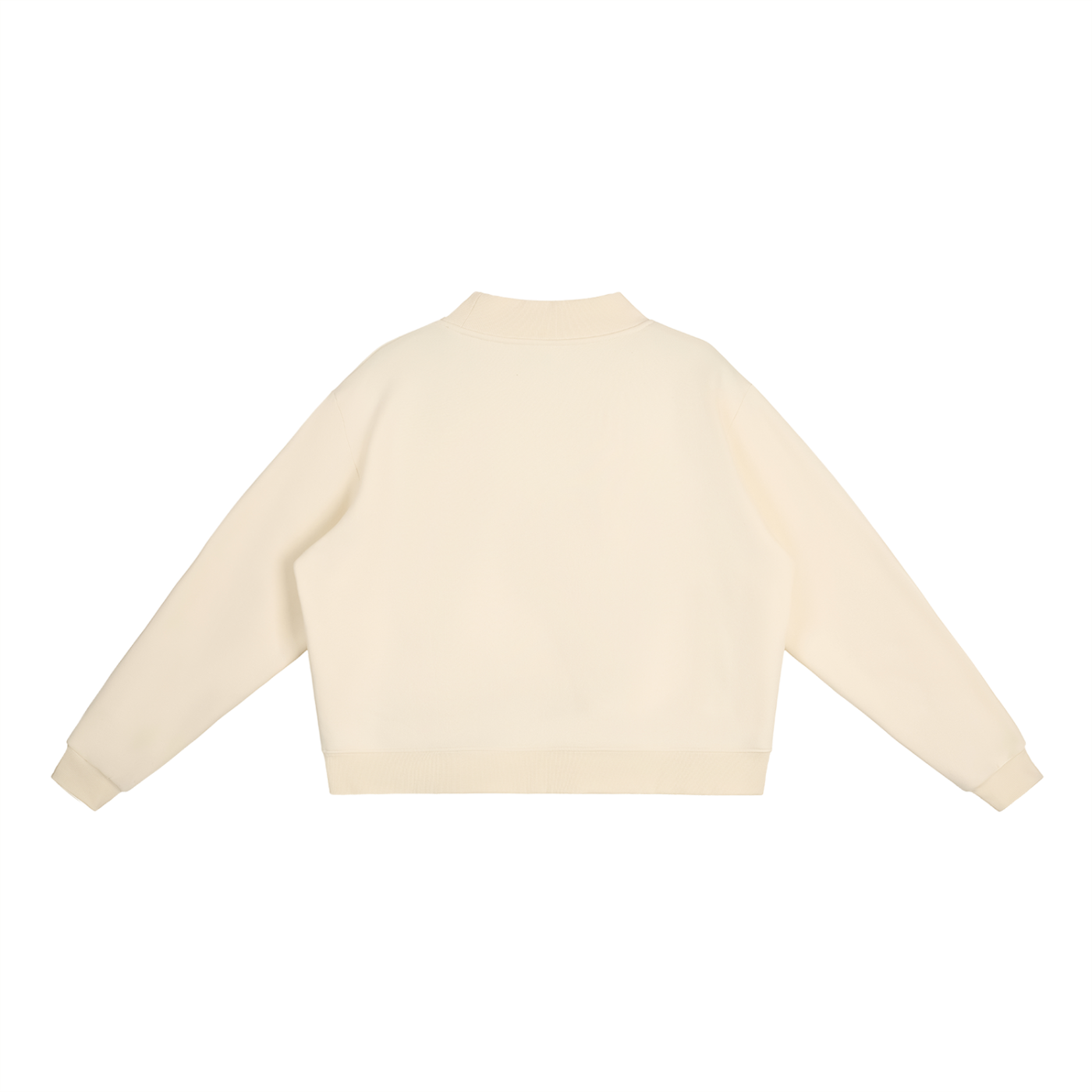 Essential Fleece Mock-Neck Crew Sweatshirt_Noir