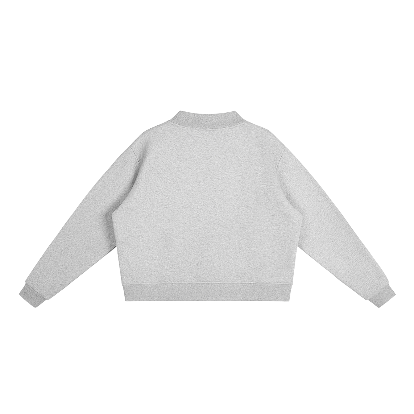 Essential Fleece Mock-Neck Crew Sweatshirt_Noir