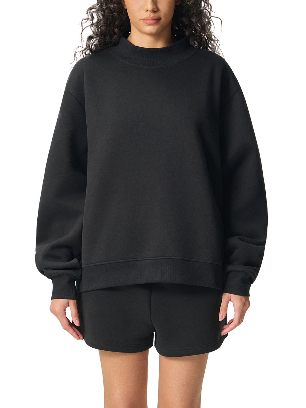 Essential Fleece Mock-Neck Crew Sweatshirt_IYKYK